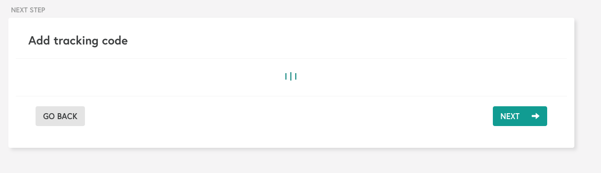 Screenshot of the Add tracking code step in the Shopify Littedata setup flow.